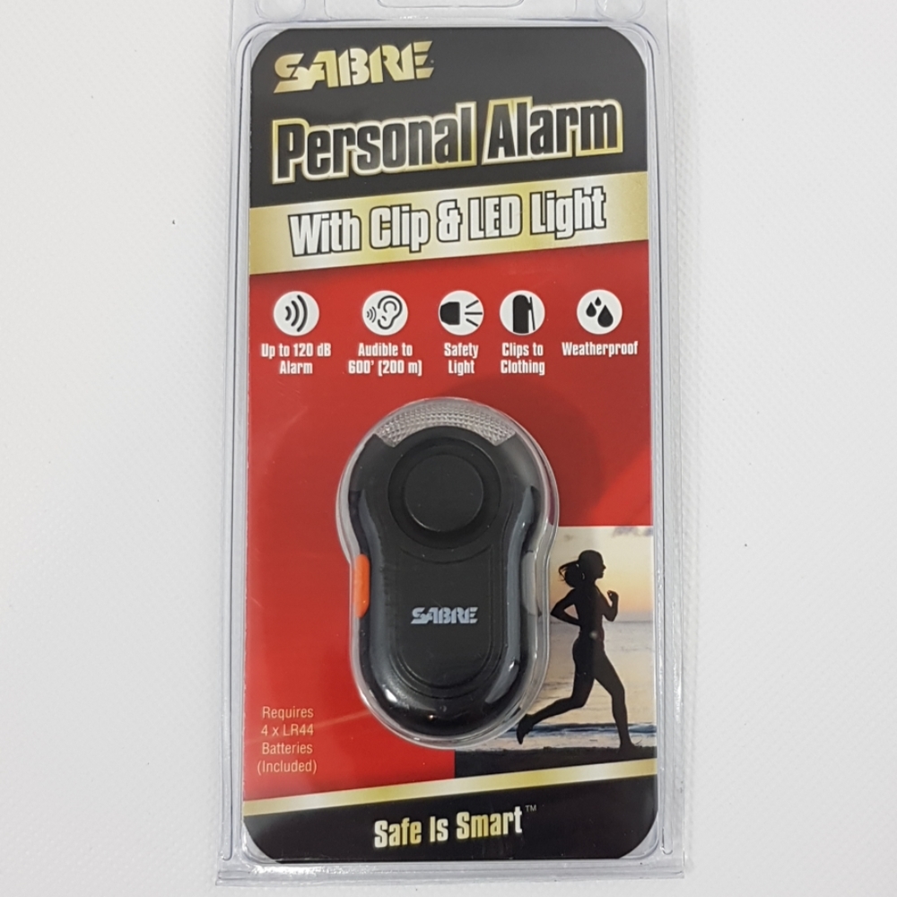 SABRE PERSONAL ALARM WITH CLIP AND LED LIGHT (228)